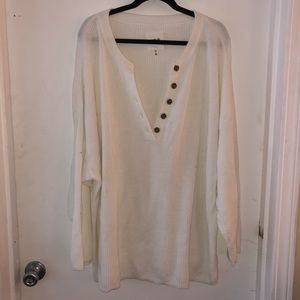 Aerie long sleeve cream button up top XXL